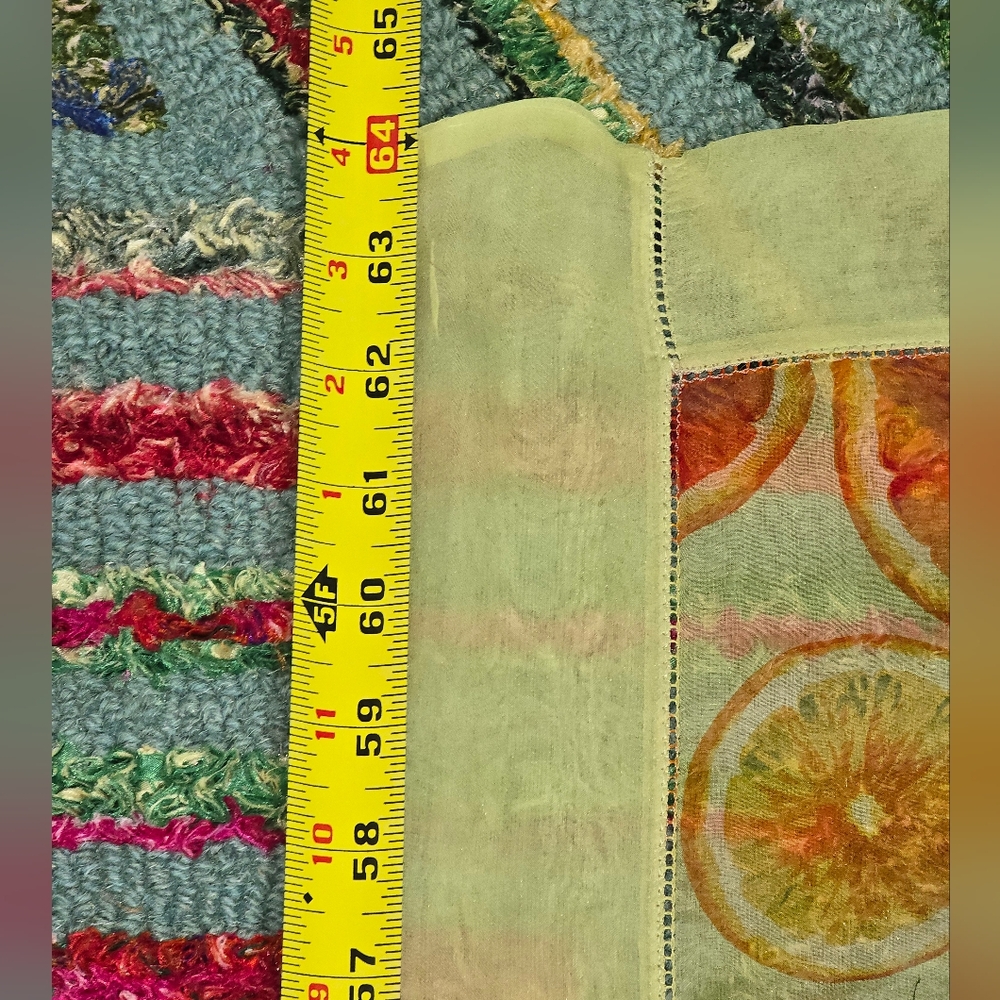 EUC Authentic Gucci Citrus Print Long 100% Silk Scarf 64"x26"‎ - Picture 3 of 9